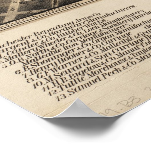 Pictorial Map of New Haven CT (1879) Poster (Hoek)