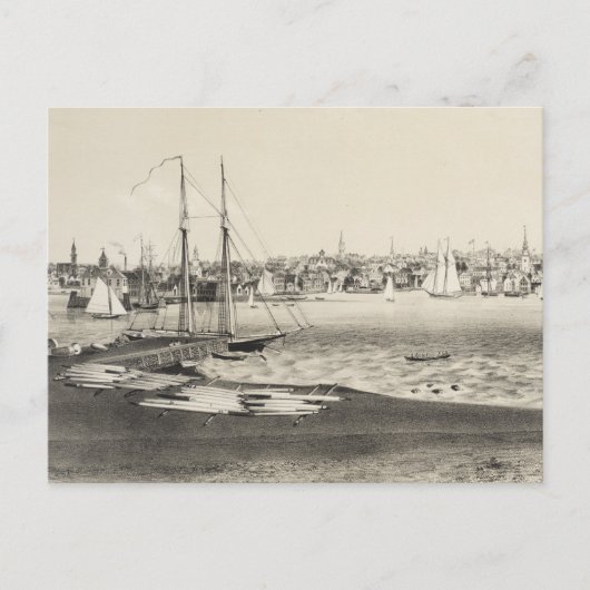  Pictorial Map of Newport RI (1860) Briefkaart (Voorkant)