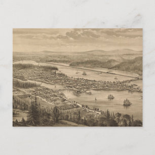 Pictorial Map of Olympia Washington (1879) Briefkaart