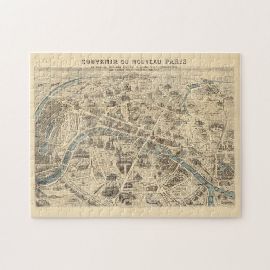  Pictorial Map of Paris France (1871) Legpuzzel (Horizontaal)