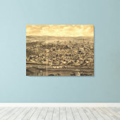 Pictorial Map of Paterson NJ (1880) Canvas Afdruk (Insitu (Houten vloer))