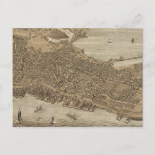 Pictorial Map of Portland Maine (1876) Briefkaart