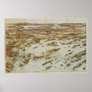  Pictorial Map of Portland Maine (1906) Poster