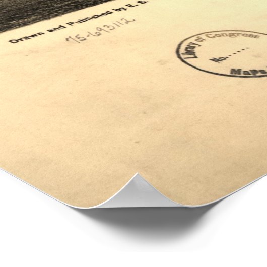 Pictorial Map of Santa Barbara CA (1877) Poster (Hoek)