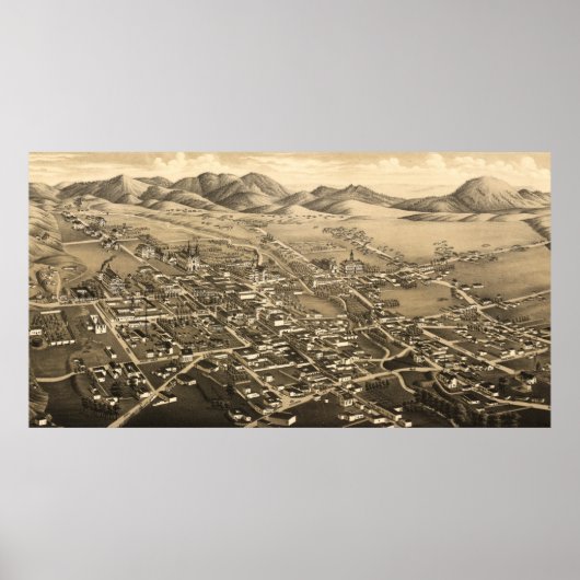  Pictorial Map of Santa Fe (1882) Poster (Voorkant)