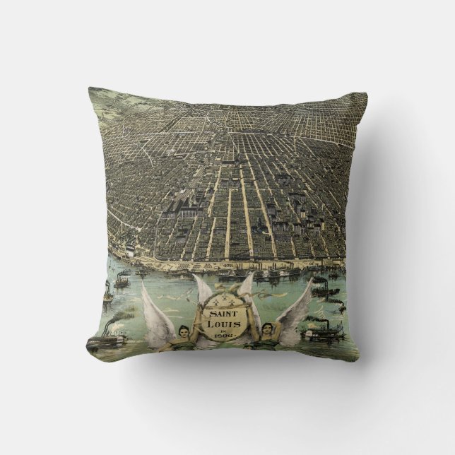  Pictorial Map of St. Louis (1896) Kussen (Voorkant)