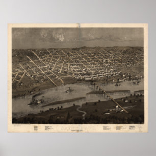 Pictorial Map of St. Paul Minnesota (1867) Poster