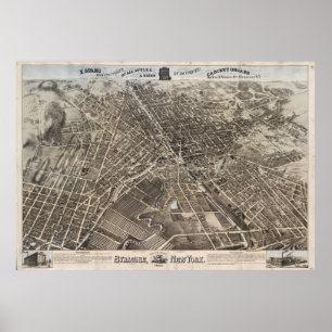  Pictorial Map of Syracuse New York (1874) Poster