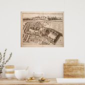  Pictorial Map of Windsor Castle (1677) Poster (Keuken)