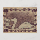  Pictorial Map of Winnipeg Canada (1884) Briefkaart (Voorkant)