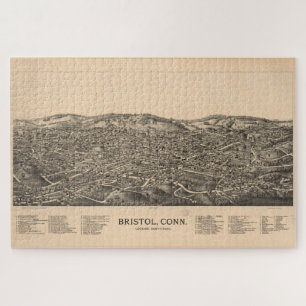 Pictorial Map van Bristol CT (1889) Legpuzzel