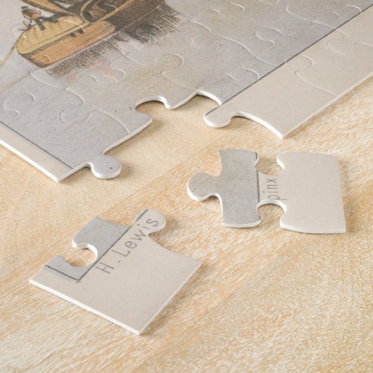 Pictorial Uitzicht of Natchez MS (1854) Legpuzzel (Zijkant)