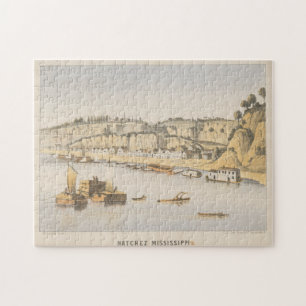 Pictorial Uitzicht of Natchez MS (1854) Legpuzzel