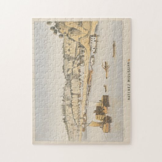  Pictorial Uitzicht of Natchez MS (1854) Legpuzzel (Verticaal)