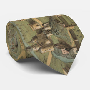 Pictoriële kaart van Jeruzalem Israël (1871) Stropdas