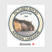Pictured Rocks National Lakeshore Michigan Badge Sticker (Vel)