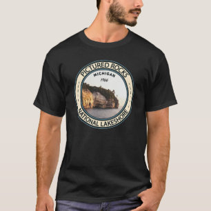 Pictured Rocks National Lakeshore Michigan Badge T-shirt