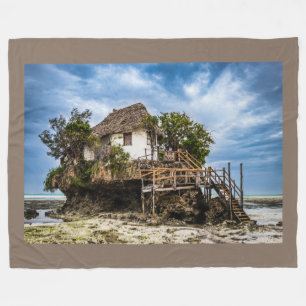 Pictureskast op een tropisch koraal fleece deken