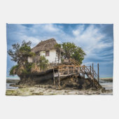 Pictureskast op een tropisch koraal theedoek (Horizontaal)