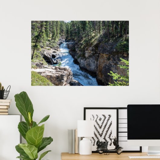 Picturesque Canadian Waterfall, Stanley Herfsten Poster (Thuiskantoor)