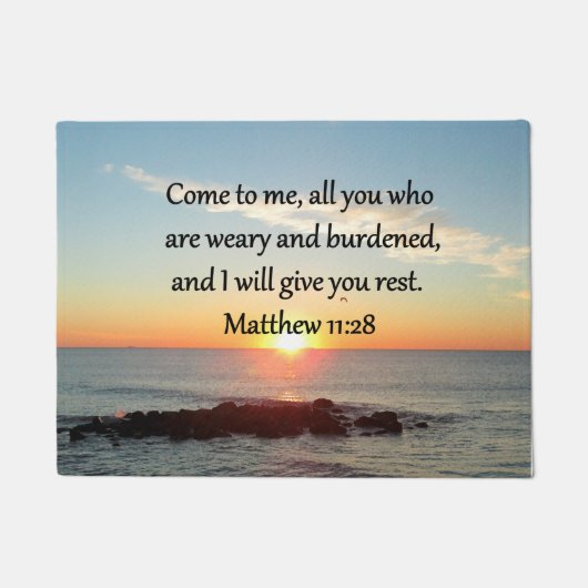 PICTURESQUE MATTHEW 11-INCH 28 SCRIPTURE VERSE DEURMAT (Voorkant)
