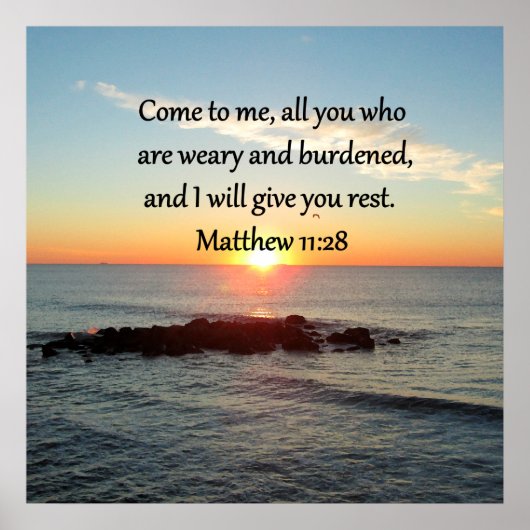 PICTURESQUE MATTHEW 11-INCH 28 SCRIPTURE VERSE POSTER (Voorkant)