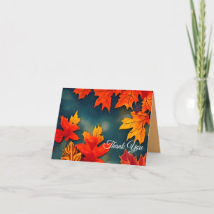 Picturesque Rustic Autumn Maple Leaves Bedankkaart