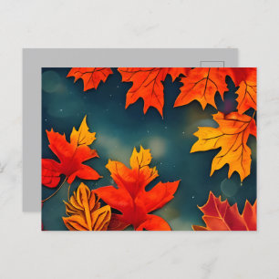 Picturesque Rustic Autumn Maple Leaves Briefkaart