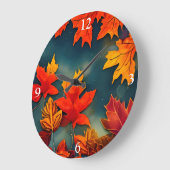 Picturesque Rustic Autumn Maple Leaves Grote Klok (Hoek)