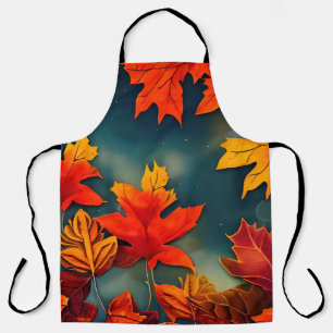 Picturesque Rustic Autumn Maple Leaves Schort