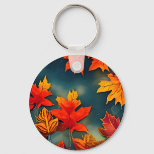 Picturesque Rustic Autumn Maple Leaves Sleutelhanger