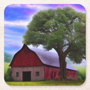 Picturesque Rustic Autumn Maple Leaves Vierkante Kartonnen Onderzetter