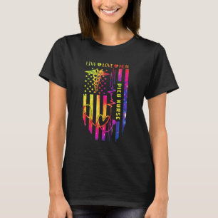 PICU Nurse Flag American USA Pediatrische Intensie T-shirt