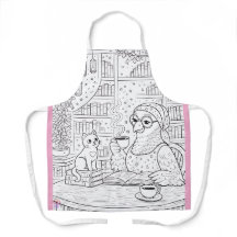 Pidgy et Nova Tea - Tablier de coloriage