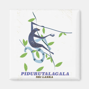 Pidurutalagala Sri Lanka reisposter. Magneet