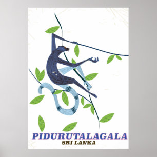 Pidurutalagala Sri Lanka reisposter. Poster