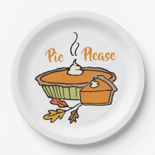Pie alsjeblieft   Pumpkin Pie   Thanksgiving Vakan Papieren Bordje