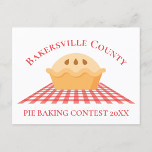 Pie Baking Contest Cute Custom County Festival Briefkaart