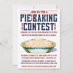 Pie Baking Contest Invitations Kaart