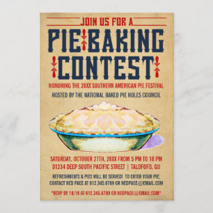 Pie Baking Contest Invitations Kaart