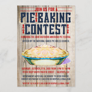 Pie Baking Contest Invitations Kaart