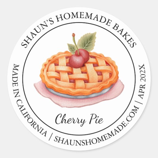 Pie Baking Modern label (Voorkant)