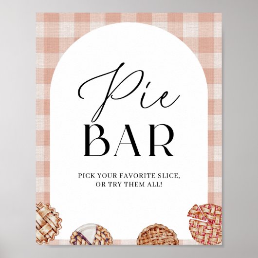 Pie Bar Gingham Cutie Pie Thema Party Poster (Voorkant)