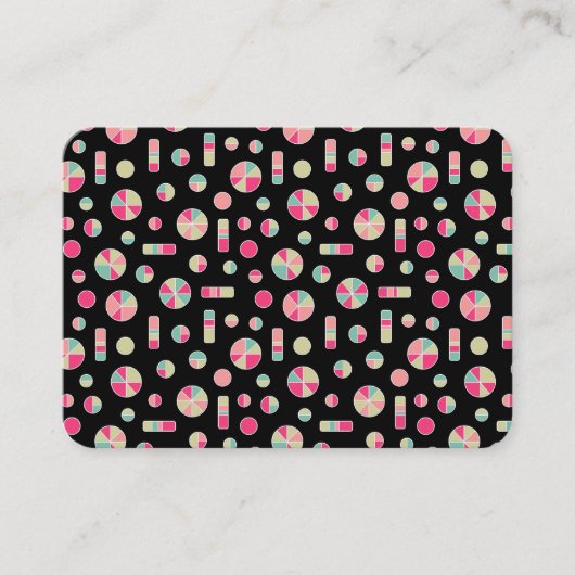 Pie Circles en Bars Pattern 271019v1 - zwart Visitekaartje (Voorkant)