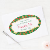 Pie citrouille de Noël Pie Paisley étiquette vert  (Enveloppe)
