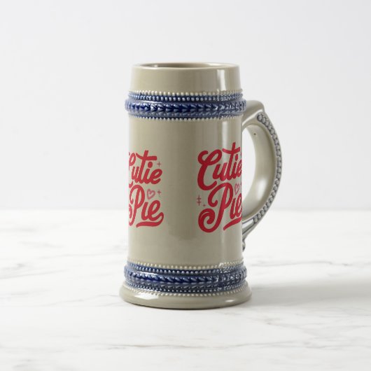 Pie Cutie Rouge Script Police Mug - Coff mignonne  (Devant droit)