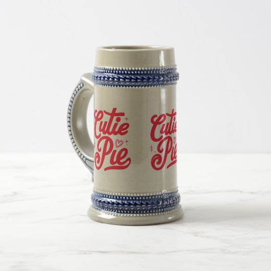 Pie Cutie Rouge Script Police Mug - Coff mignonne  (Devant gauche)