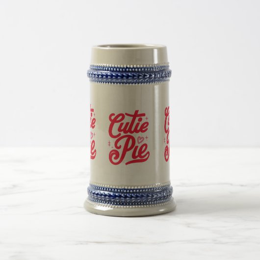 Pie Cutie Rouge Script Police Mug - Coff mignonne  (Centre)
