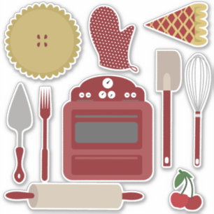 Pie Kitchen Stickers - Cherry