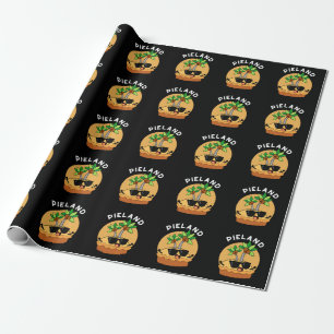 Pie-land Grappig Eiland Pun Donkere BG Cadeaupapier